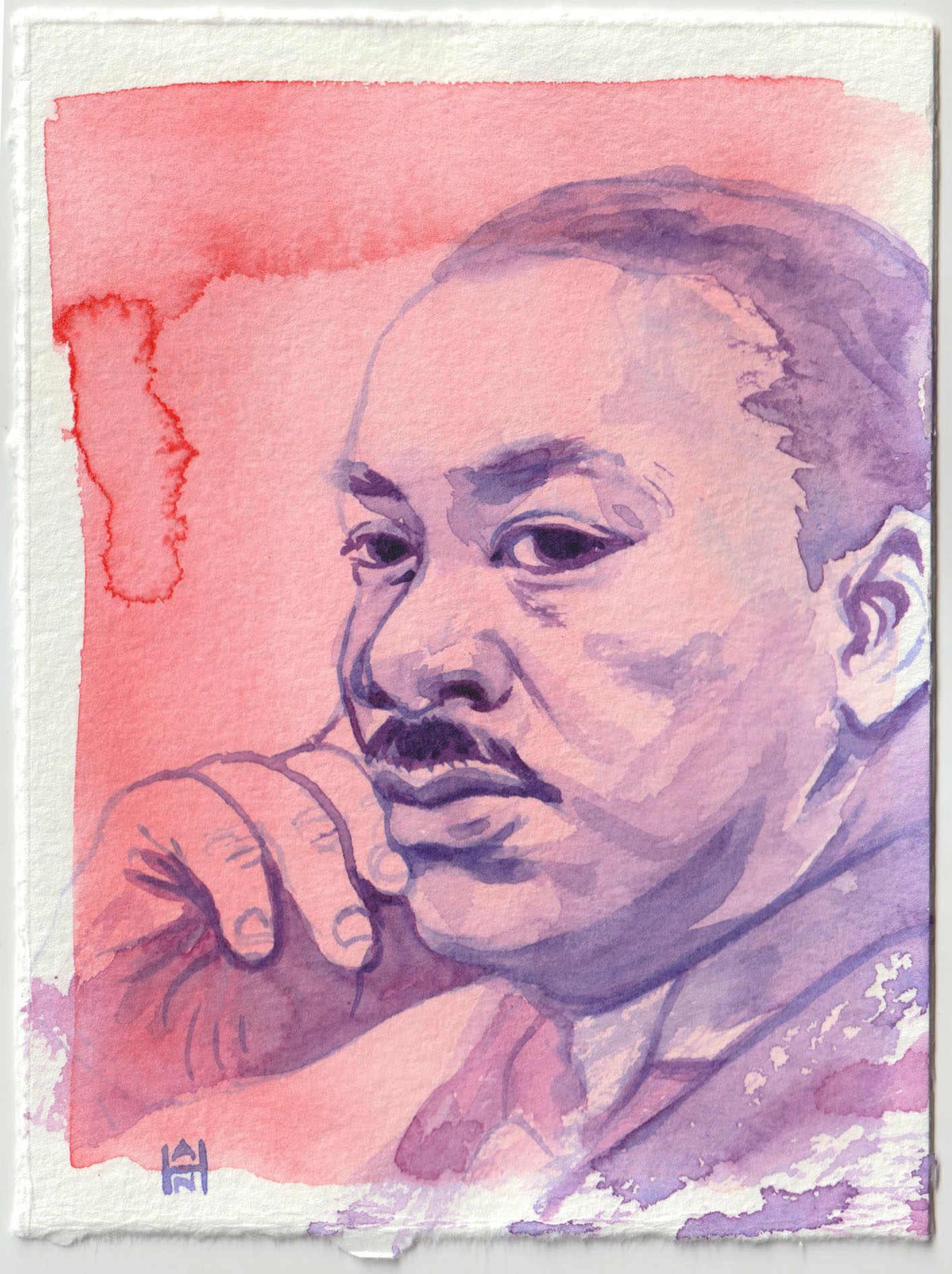 "King", watercolor on paper, 4.5" x 6"