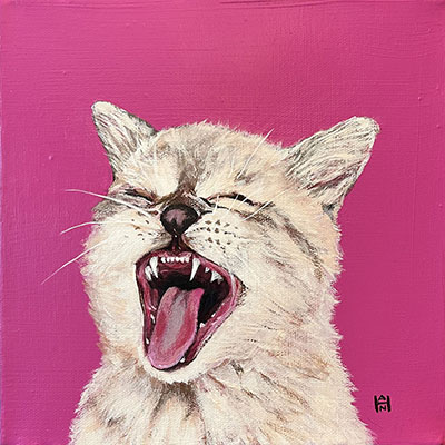 Berserker, acrylic on canvas, 8 x 8, $300