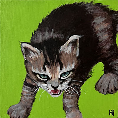 Annhiliator, acrylic on canvas, 8 x 8, $300