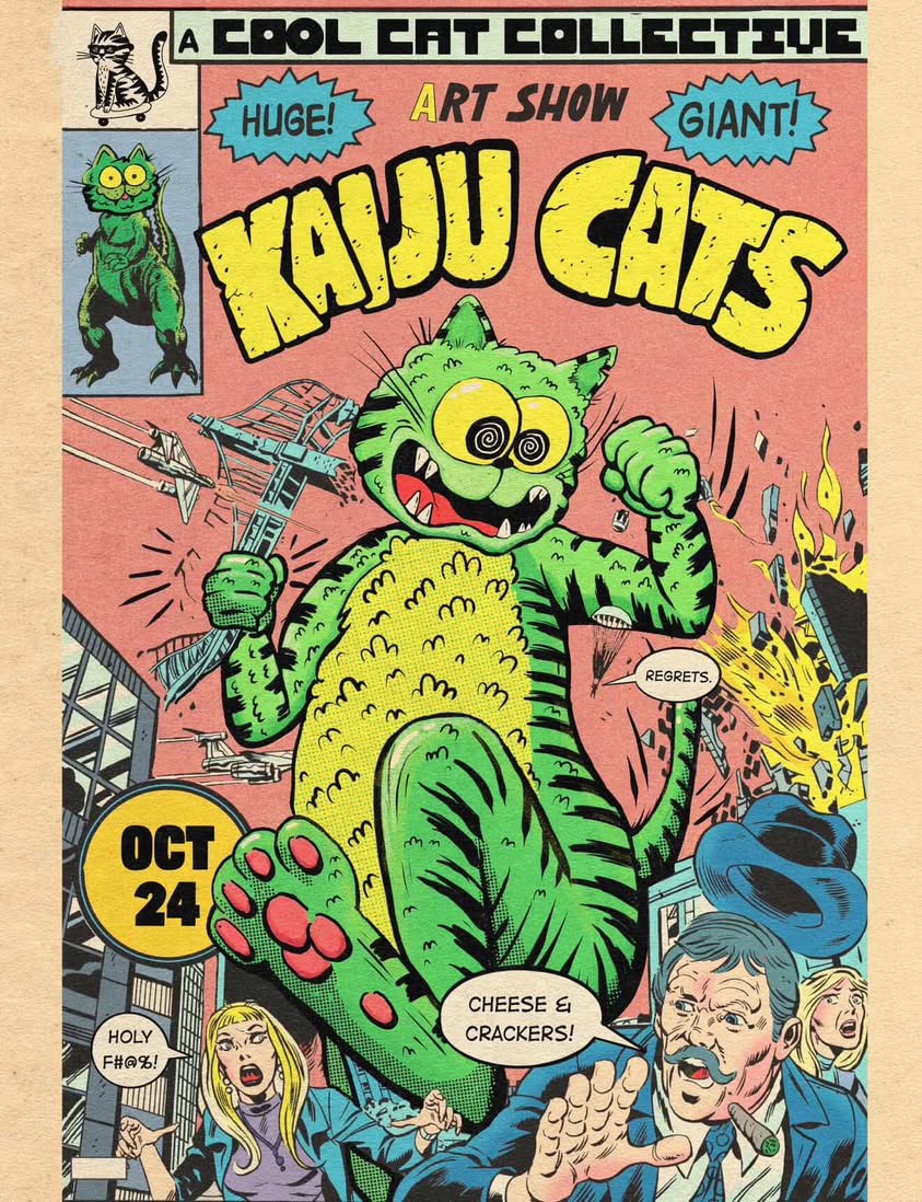 Kaiju Cats” at Cool Cat Collective | Stephanie Han Art & Design